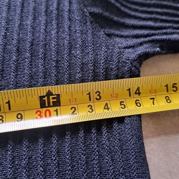 Eileen Fisher Washable Wool Scoop Neck Knit Dress Small Petite Dark Navy/Black - Picture 5 of 14